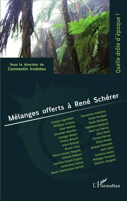 Mélanges offerts à René Schérer - Constantin Irodotou - Editions L'Harmattan