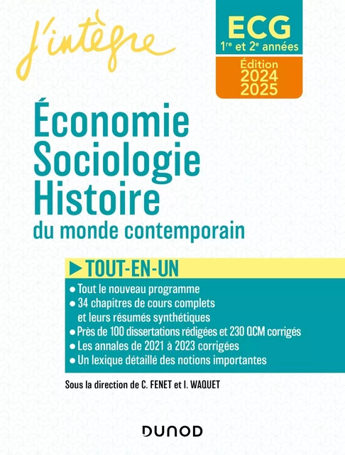 ECG 1 ET ECG 2 -  Economie, Sociologie, Histoire du monde contemporain 2024-2025 - Catherine Fenet, Marc Pallud, Dominique Plihon, Monique Servanin, Thibault Nicolas, Charlotte Vernet-Habasque, Jérôme Villion, Isabelle Waquet, Aomar Aoulmi, Alain Combes, Philippe Dalpra, Xavier Enselme, Sarah Fleury-Molho,  Jérôme Gautié, Damien Heurtevent - Dunod