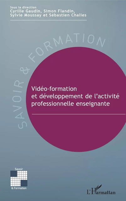 Vidéo-formation et développement de l'activité professionnelle enseignante - Cyrille Gaudin, Simon Flandin, Sylvie Moussay, Sébastien Chaliès - Editions L'Harmattan