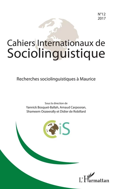 Recherches sociolinguistiques à Maurice - Arnaud Carpooran, Didier de Robillard - Editions L'Harmattan