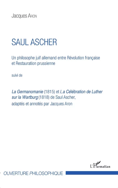 Saul Ascher - Jacques Aron - Editions L'Harmattan