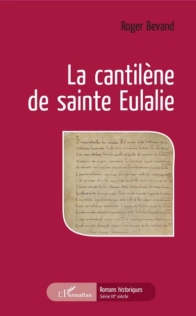 La cantilène de sainte Eulalie - Roger Bevand - Editions L'Harmattan