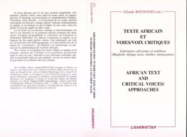 Textes africains et voies/voix critiques - Claude Bouygues - Editions L'Harmattan