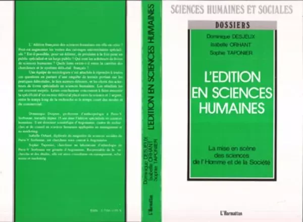 L'édition en sciences humaines -  Desjeux dominique - Editions L'Harmattan