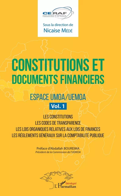 Constitutions et documents financiers Vol 1 Espace UMOA/UEMOA - Nicaise Mede - Editions L'Harmattan