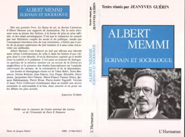 Albert Memmi - Ecrivain et sociologue - Jeanyves Guérin - Editions L'Harmattan