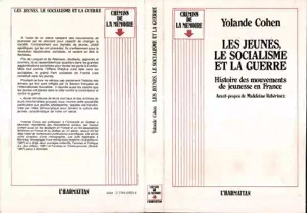 Les jeunes, le socialisme et la guerre - Yolande Cohen - Editions L'Harmattan