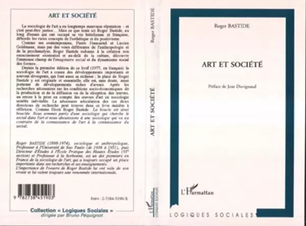 ART ET SOCIÉTÉ - Roger Bastide - Editions L'Harmattan