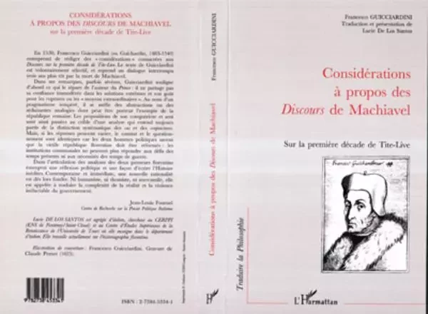 Considérations à propos de Machiavel - Francesco Guicciardini - Editions L'Harmattan