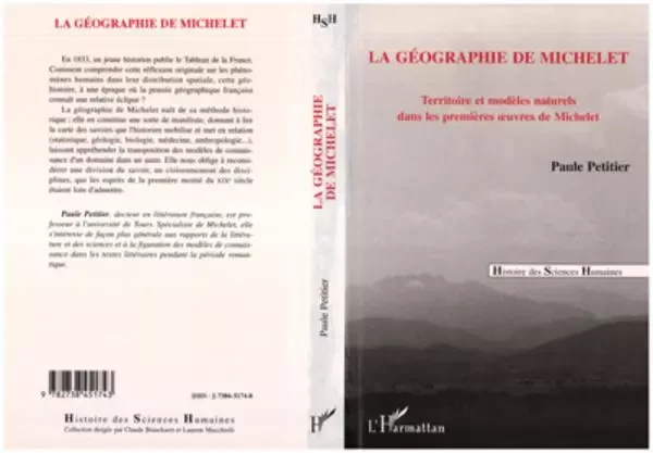 La géographie de Michelet - Paule Petitier - Editions L'Harmattan