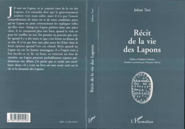 Récit de la vie des Lapons - Johan Tu Ri - Editions L'Harmattan