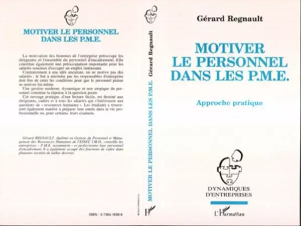 Motiver le personnel dans les P.M.E. - Gérard Regnault - Editions L'Harmattan