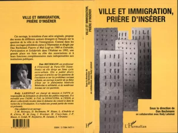 VILLE ET IMMIGRATION, PRIÈRE D'INSÉRER -  Ferrand bechmann dan - Editions L'Harmattan