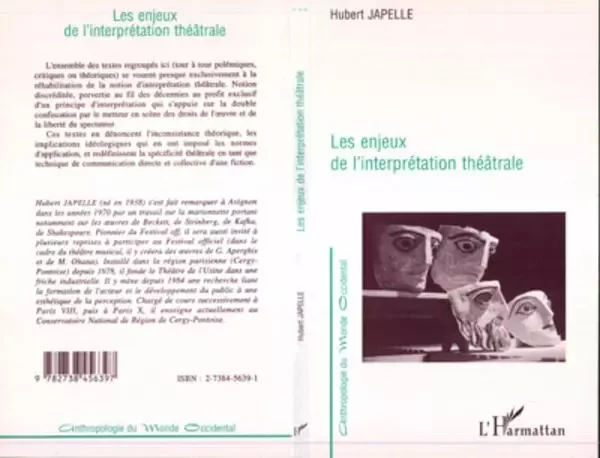 Les enjeux de l'interprétation théâtrale - Hubert Japelle - Editions L'Harmattan