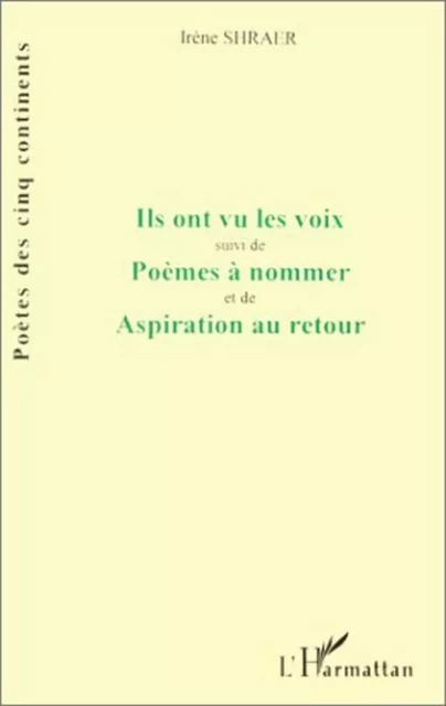 Ils ont vu les voix poèmes à nommer aspiration au retour - Irène Shraer - Editions L'Harmattan