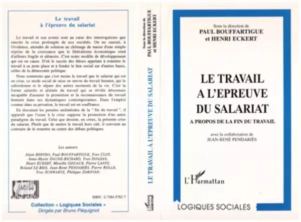 LE TRAVAIL A L'EPREUVE DU SALARIAT - Paul Bouffartigue, Henri Eckert - Editions L'Harmattan