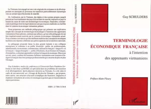 Terminologie économique française à l'intention des apprenants viêtnamiens - Guy Schulders - Editions L'Harmattan