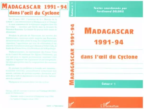 Madagascar 1991-1994 - Ferdinand Déléris - Editions L'Harmattan