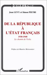 De la république à l'Etat français 1930-1940