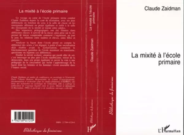 La mixité à l'école primaire - Claude Zaidman - Editions L'Harmattan