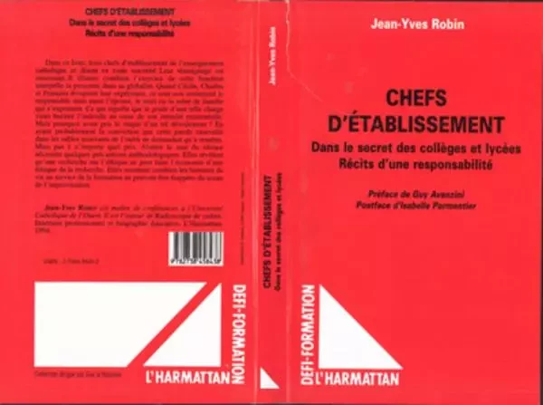 Chefs d'établissement - Jean-Yves Robin - Editions L'Harmattan