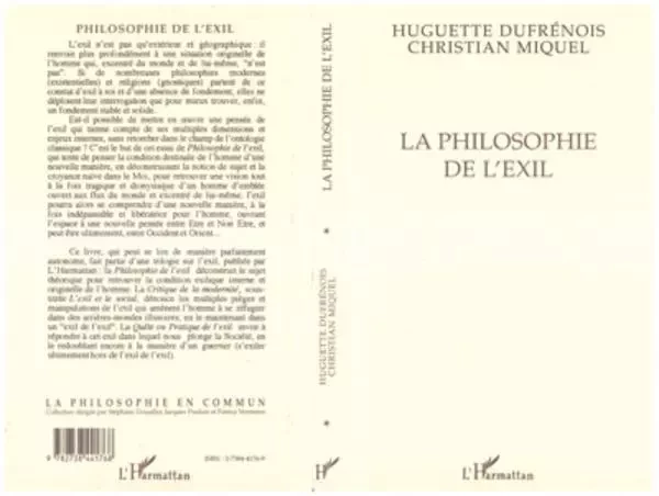 La philosophie de l'exil - Christian MIQUEL - Editions L'Harmattan