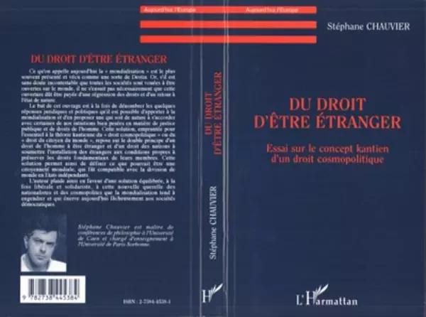 Du droit d'être étranger - Stéphane Chauvier - Editions L'Harmattan