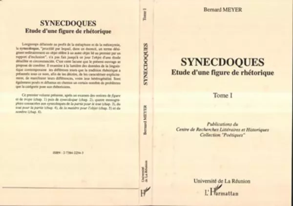 Synecdoques - Bernard Meyer - Editions L'Harmattan