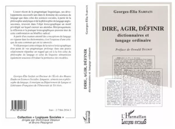 Dire, agir, définir - Georges-Elia Sarfati - Editions L'Harmattan