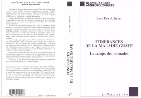 ITINERANCES DE LA MALADIE GRAVE - Luce Des Aulniers - Editions L'Harmattan