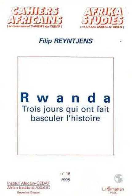 Rwanda -  Reyntjens filip - Editions L'Harmattan