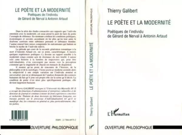 Le Poète et la Modernité - Thierry Galibert - Editions L'Harmattan