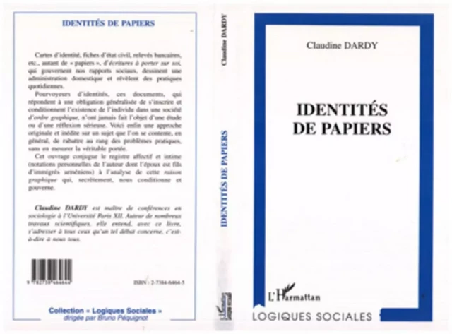 Identités de Papiers - Claudine Dardy - Editions L'Harmattan