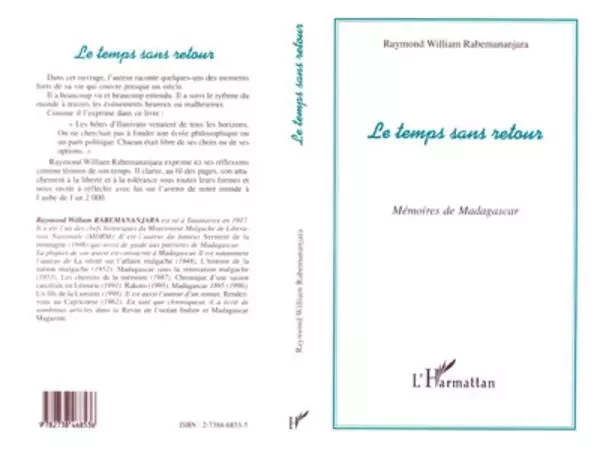 Le Temps Sans Retour - Raymond-William Rabemananjara - Editions L'Harmattan