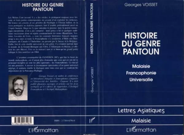 Histoire du Genre Pantoun - Georges Voisset - Editions L'Harmattan