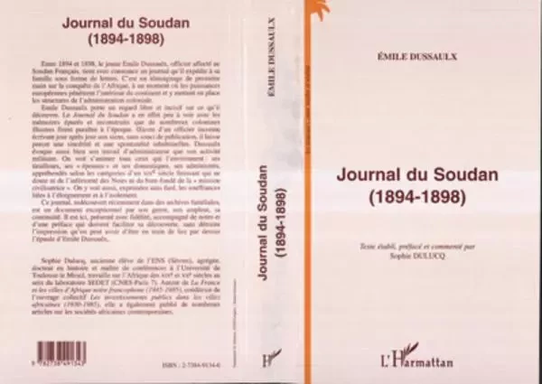 JOURNAL DU SOUDAN (1894-1898) - Sophie Dulucq - Editions L'Harmattan