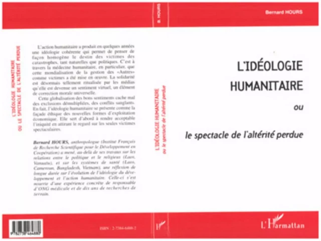 L'idéologie humanitaire - Bernard Hours - Editions L'Harmattan