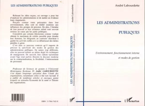 Les Administrations Publiques - André Labourdette - Editions L'Harmattan