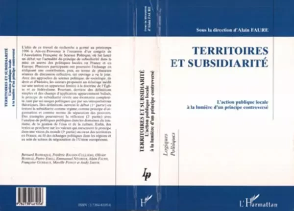 Territoires et Subsidiarité - Alain Faure - Editions L'Harmattan