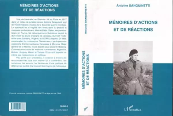 MEMOIRES D'ACTIONS ET DE REACTIONS - Tony Sanguinetti - Editions L'Harmattan