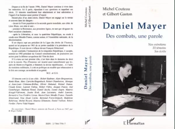 DANIEL MAYER - Michel Couteau, Gilbert Gaston - Editions L'Harmattan