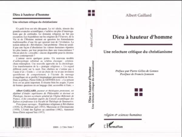 Dieu à Hauteur d'homme - Albert Gaillard - Editions L'Harmattan