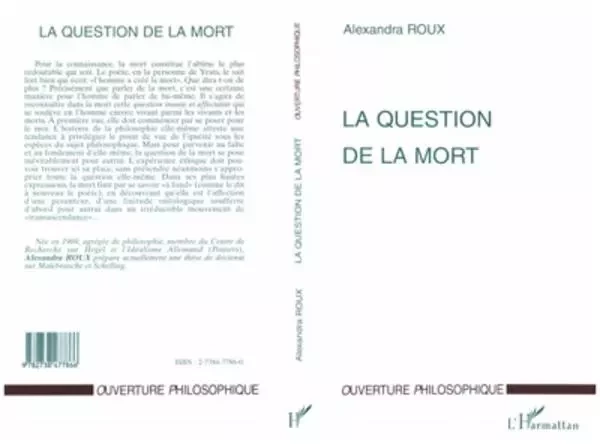 LA QUESTION DE LA MORT - Alexandra Roux - Editions L'Harmattan