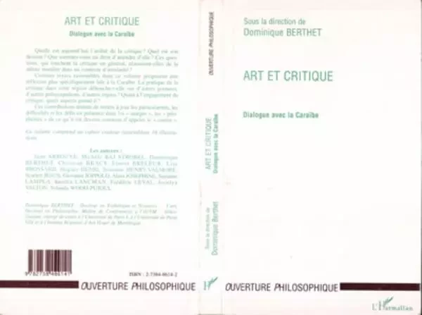 ART ET CRITIQUE - Dominique Berthet - Editions L'Harmattan