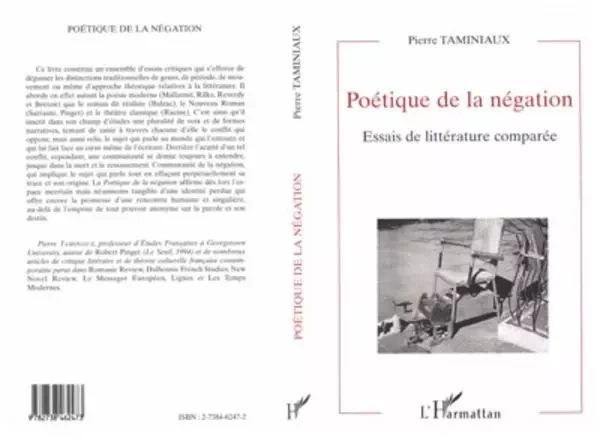 Poétique de la Négation - Pierre Taminiaux - Editions L'Harmattan