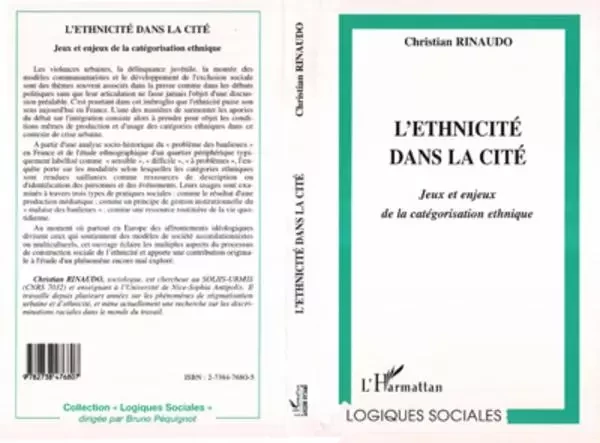 L'ETHNICITÉ DANS LA CITÉ - Christian Rinaudo - Editions L'Harmattan