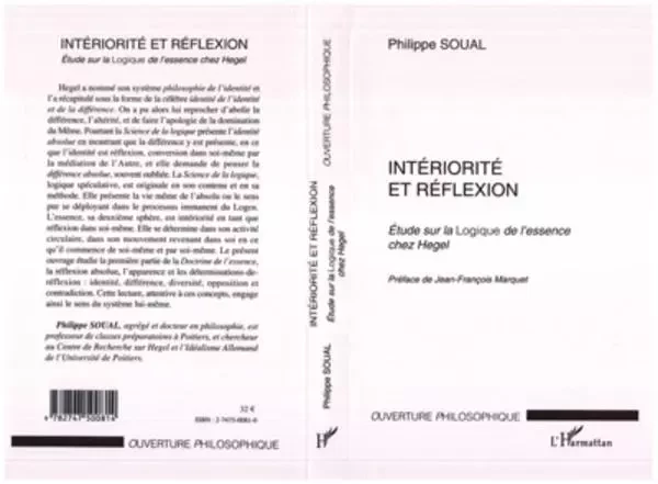 INTÉRIORITÉ ET RÉFLEXION - Philippe Soual - Editions L'Harmattan