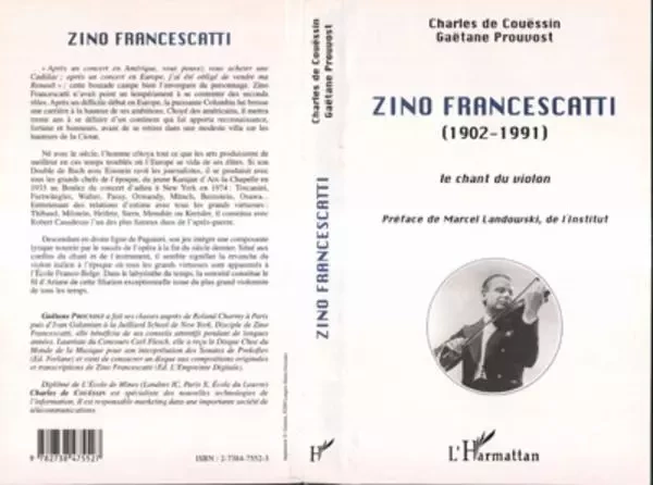 ZINO FRANCESCATTI (1902-1991) - Gaëtane Prouvost, Charles de Couëssin - Editions L'Harmattan