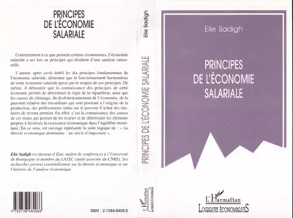 Principes de l'économie salariale - Elie Sadigh - Editions L'Harmattan