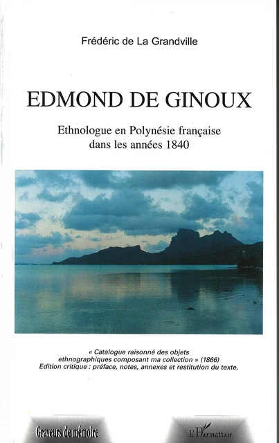 EDMOND DE GINOUX - Frédéric de La Grandville - Editions L'Harmattan